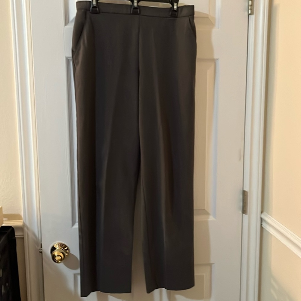 Briggs New York Comfort Waist Heathered Grey Stretch Trousers Size 12